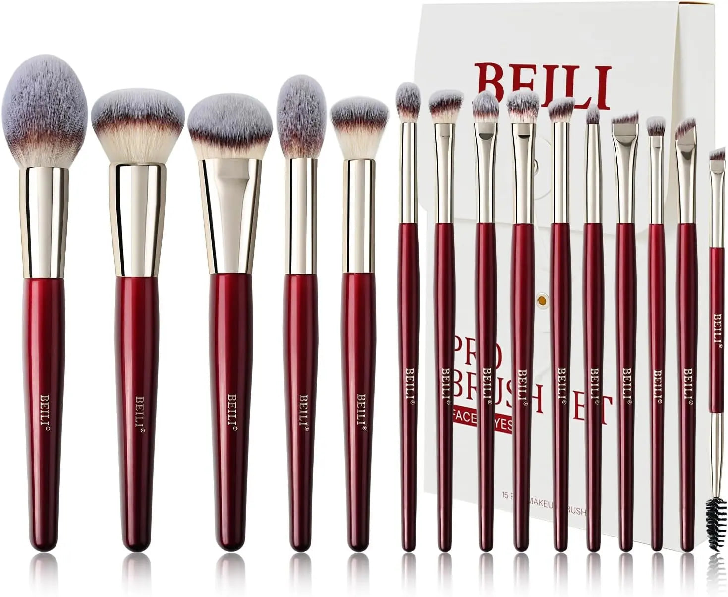 BEILI Makeup Brushes Set 15Pcs