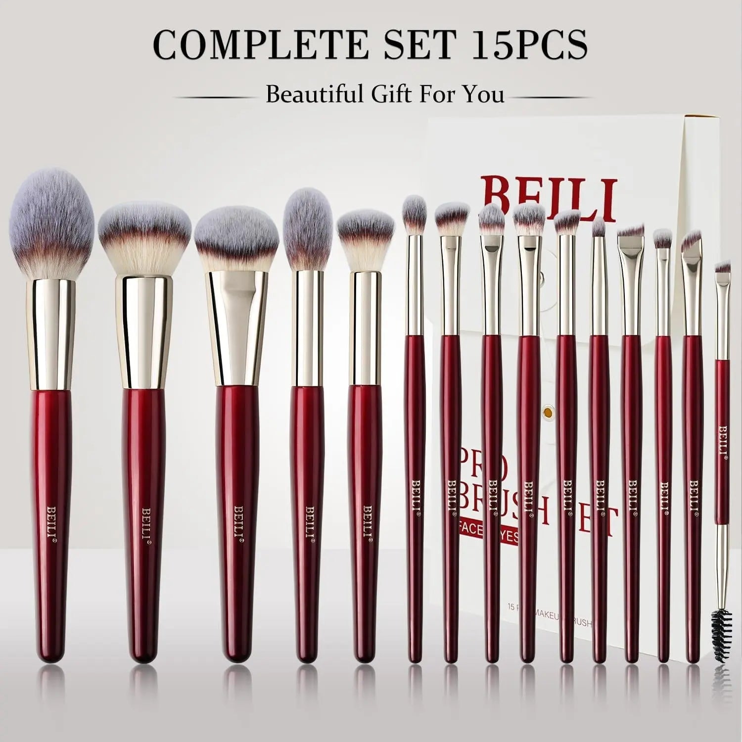 BEILI Makeup Brushes Set 15Pcs