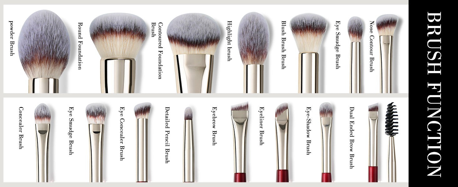 BEILI Makeup Brushes Set 15Pcs
