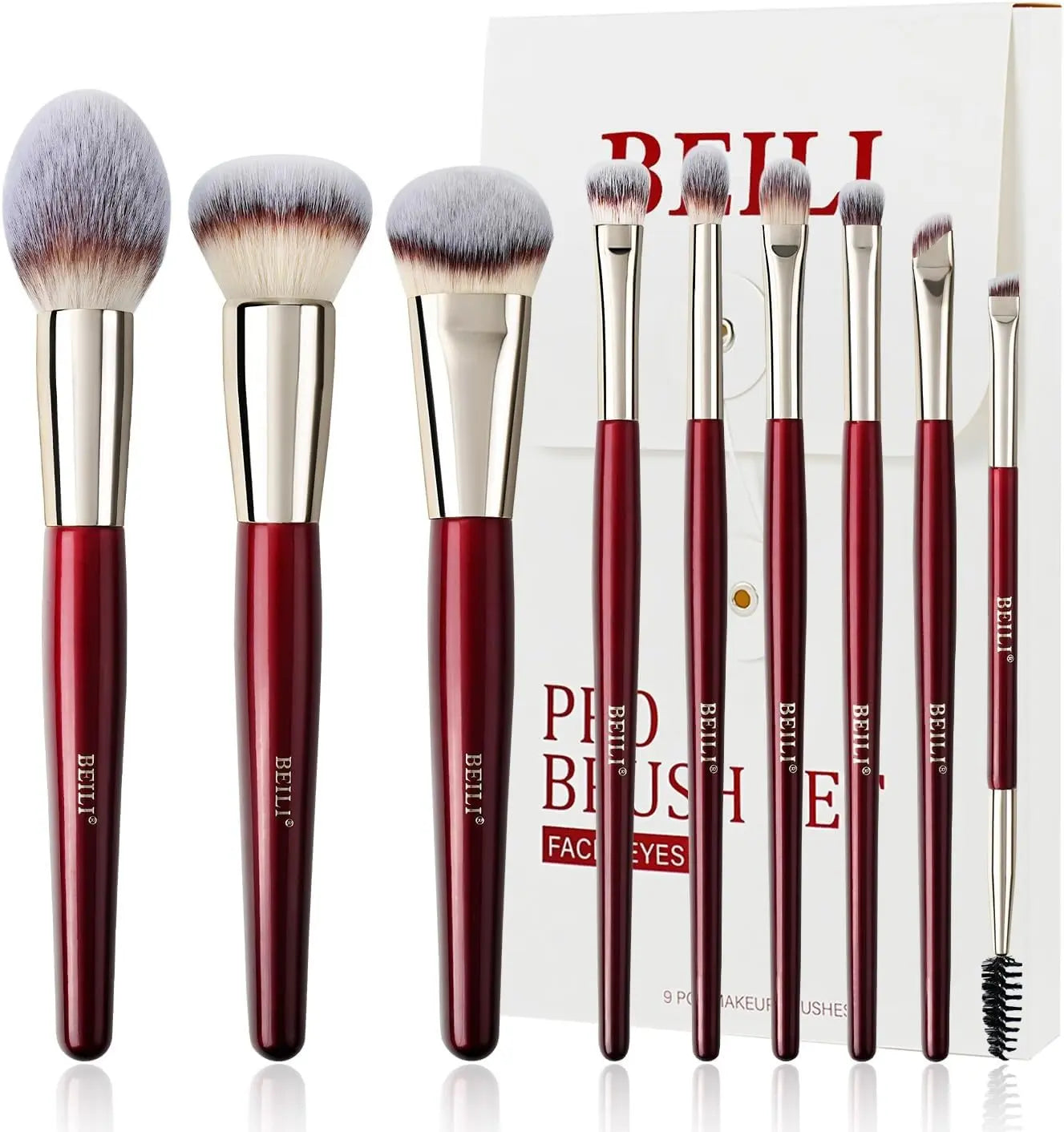 BEILI Makeup Brushes Set 9Pcs