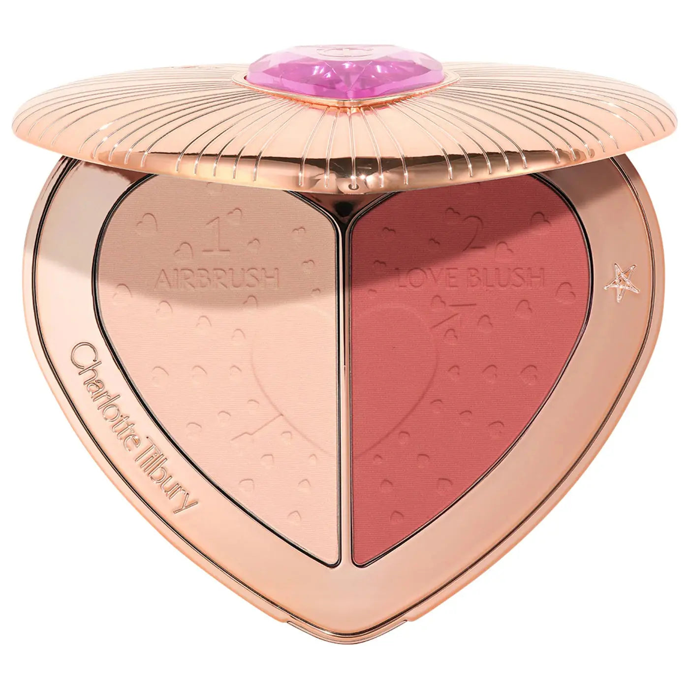 Charlotte Tilbury Pillow Talk Beauty Soulmates Airbrush Flawless Finish Brightening and Blush Powder Palette Pillow Talk Flawless Peach