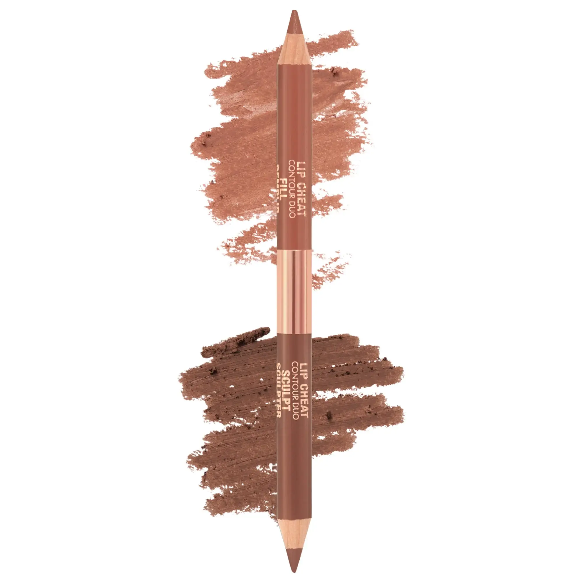 Charlotte Tilbury Super Nudes Lip Cheat Contour Duo Lip Liner Tan - Sculpt: Light Cool Pink Nude Fill: Nude Pink