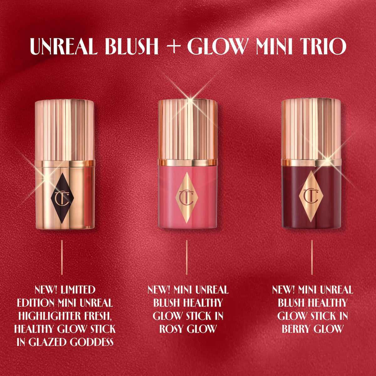 Charlotte Tilbury Mini Unreal Blush + Glow TrioΒ Β Β