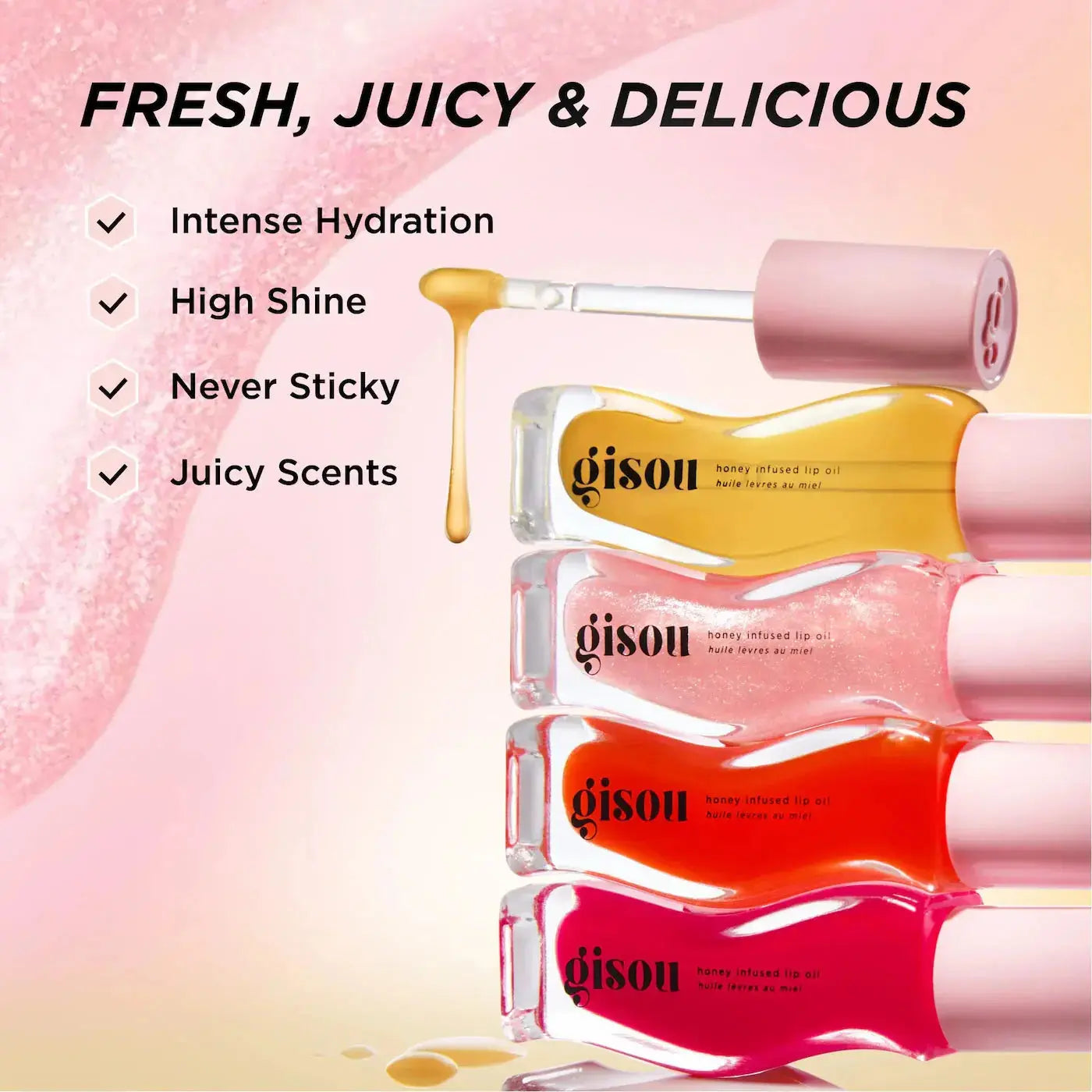Gisou Honey Infused Lip Oil Strawberry Sorbet