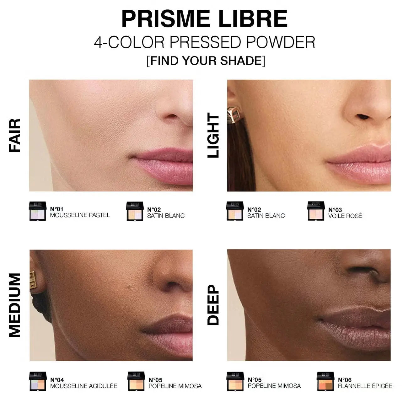 Givenchy Prisme Libre 4-Color Pressed Powder (Various Shades)