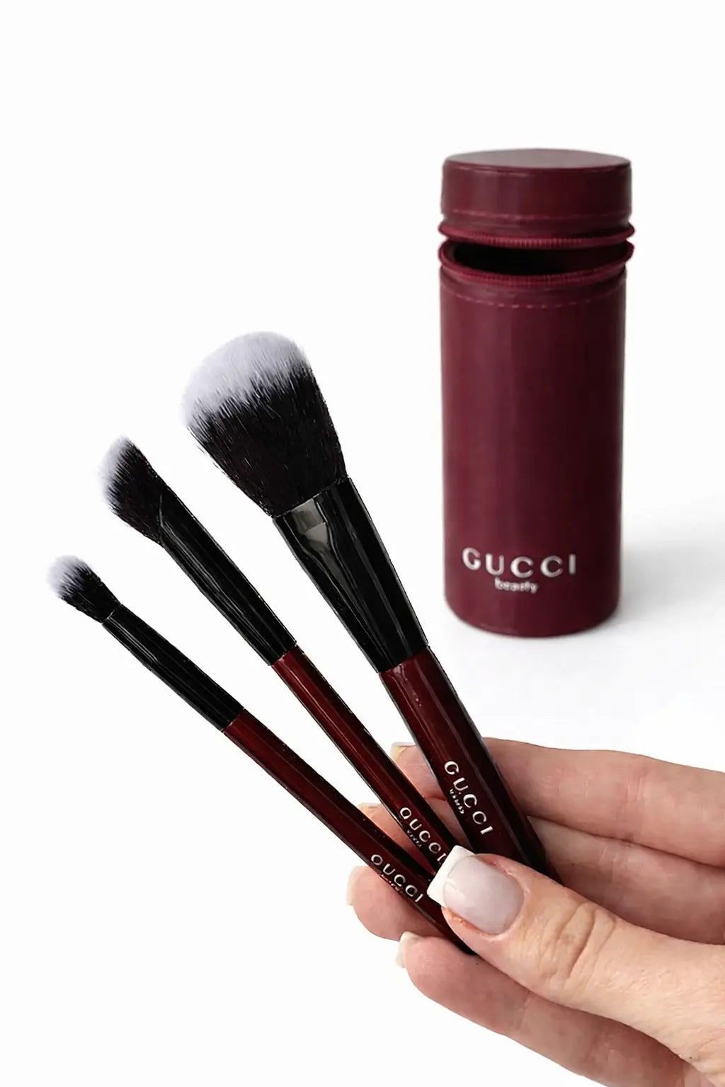 Gucci Beauty Ancora Red Mini Brush Set with holder