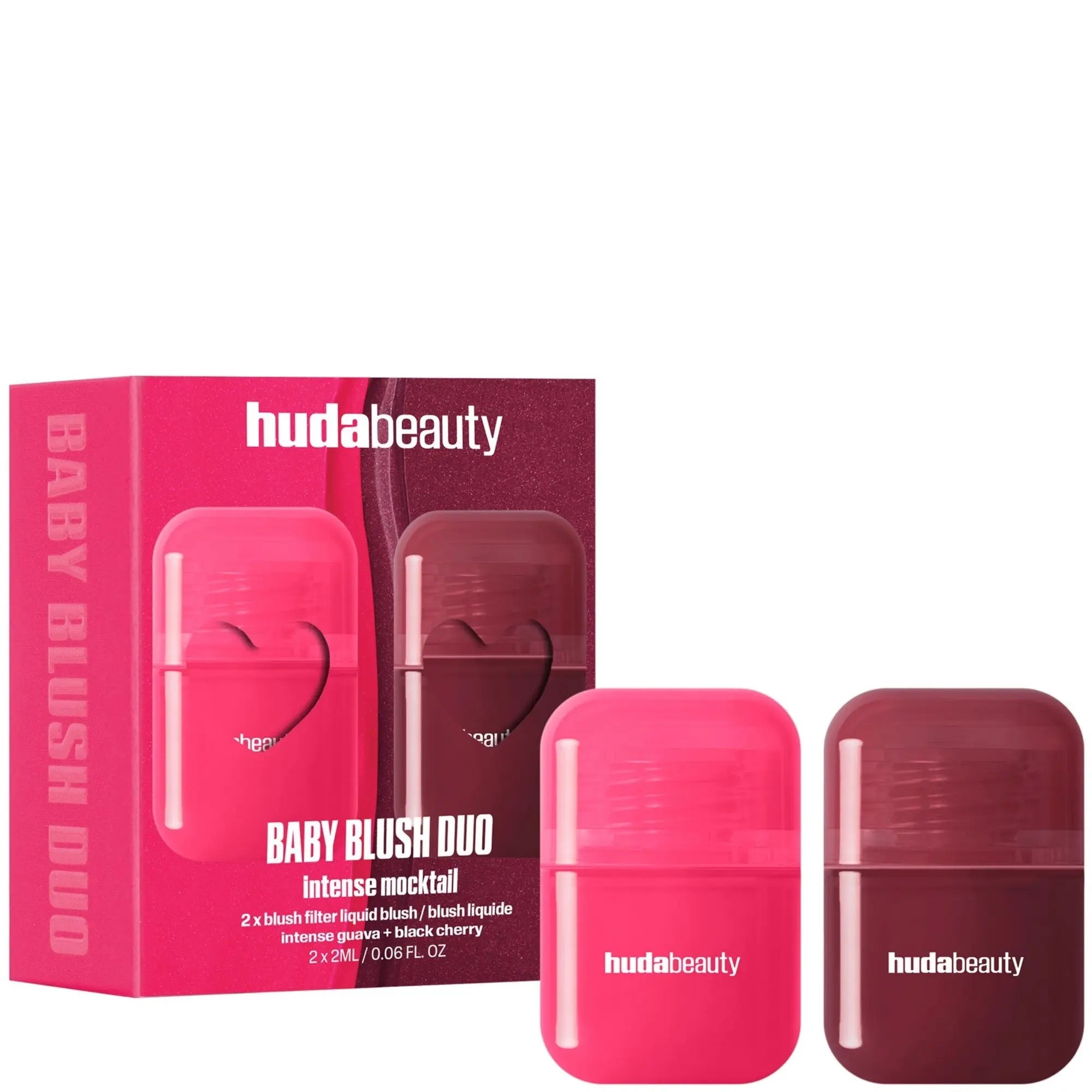 HUDA BEAUTY Baby Blush Duo Intense Mocktail - Black Cherry + Intense Guava
