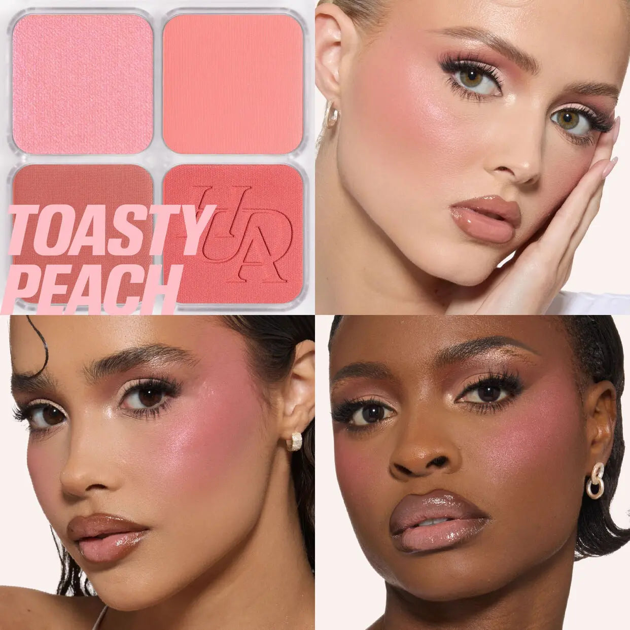 HUDA BEAUTY Blush Filter Palette Rose Berry, Diffusing Brush and Tote Bag