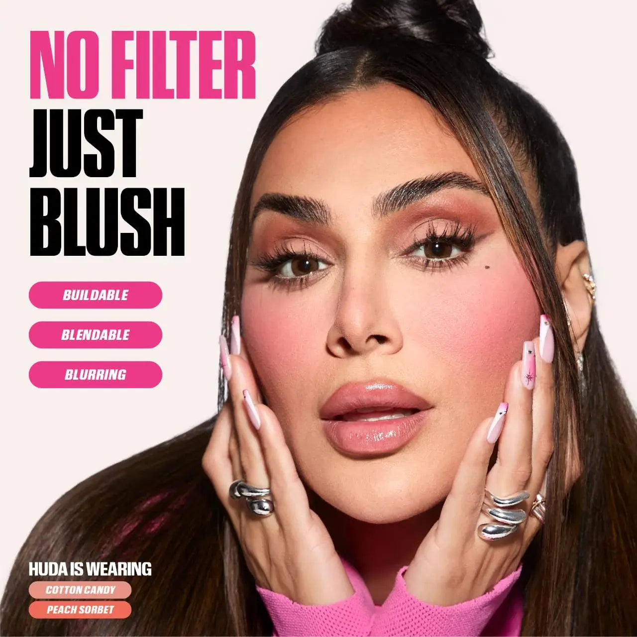 HUDA BEAUTY Mini Baby Blush Cotton Candy and Peach Sorbet