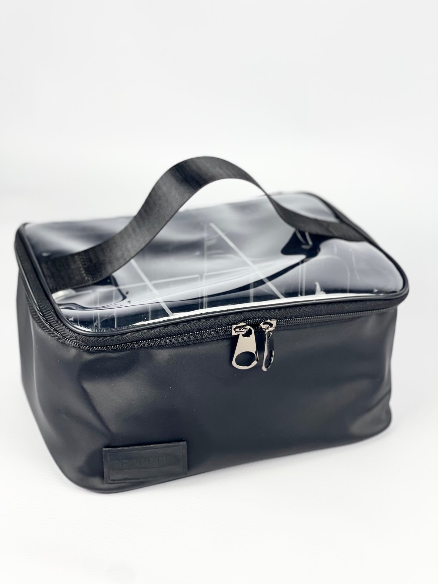 Noir satin pouch