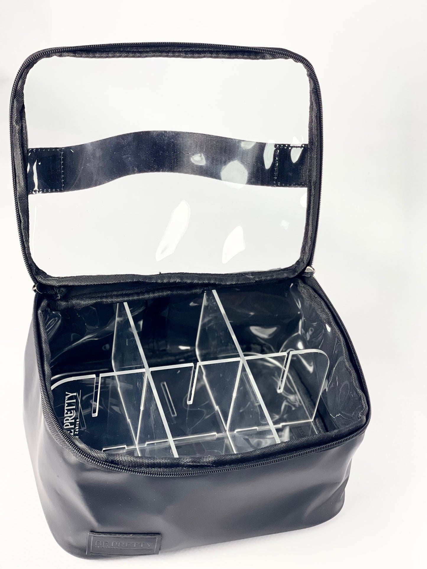 Noir satin pouch