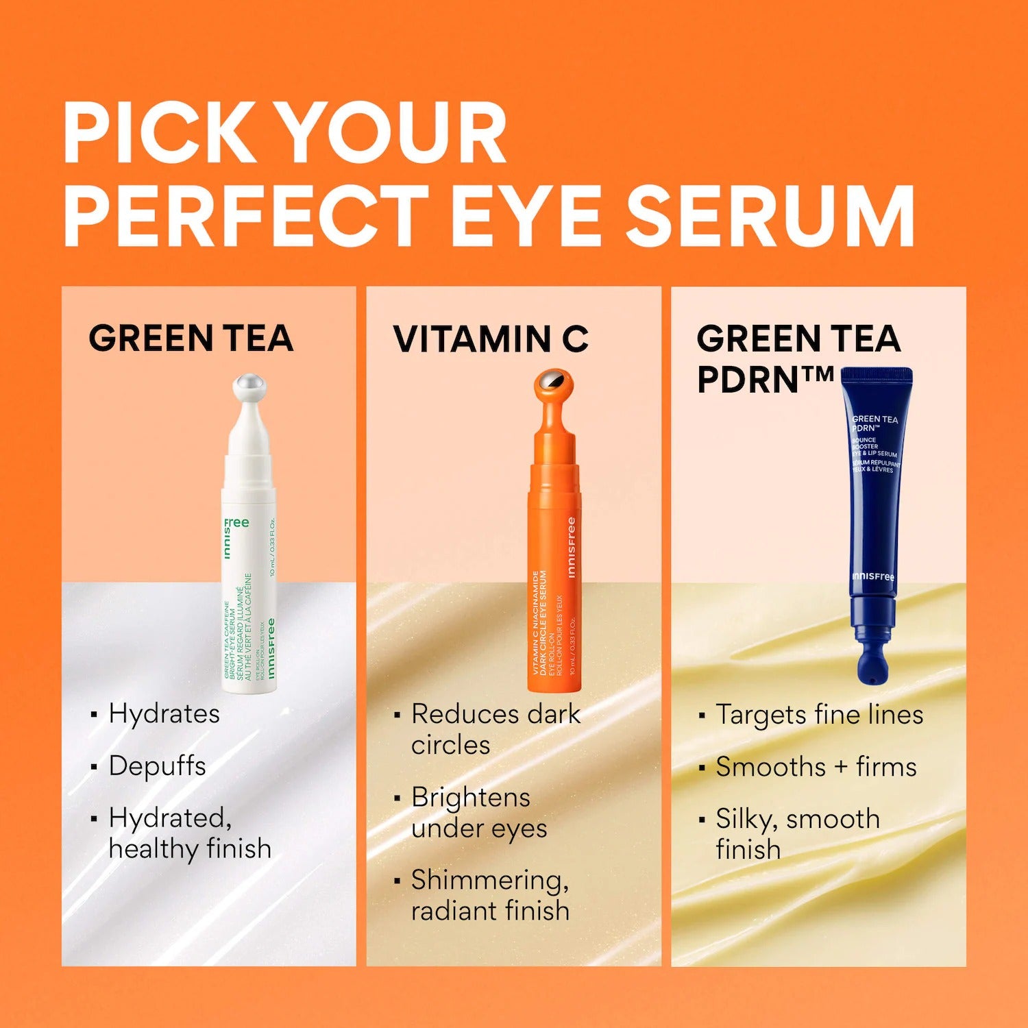 Innisfree Vitamin C Niacinamide Brightening Eye Serum for Dark Circles 10ml