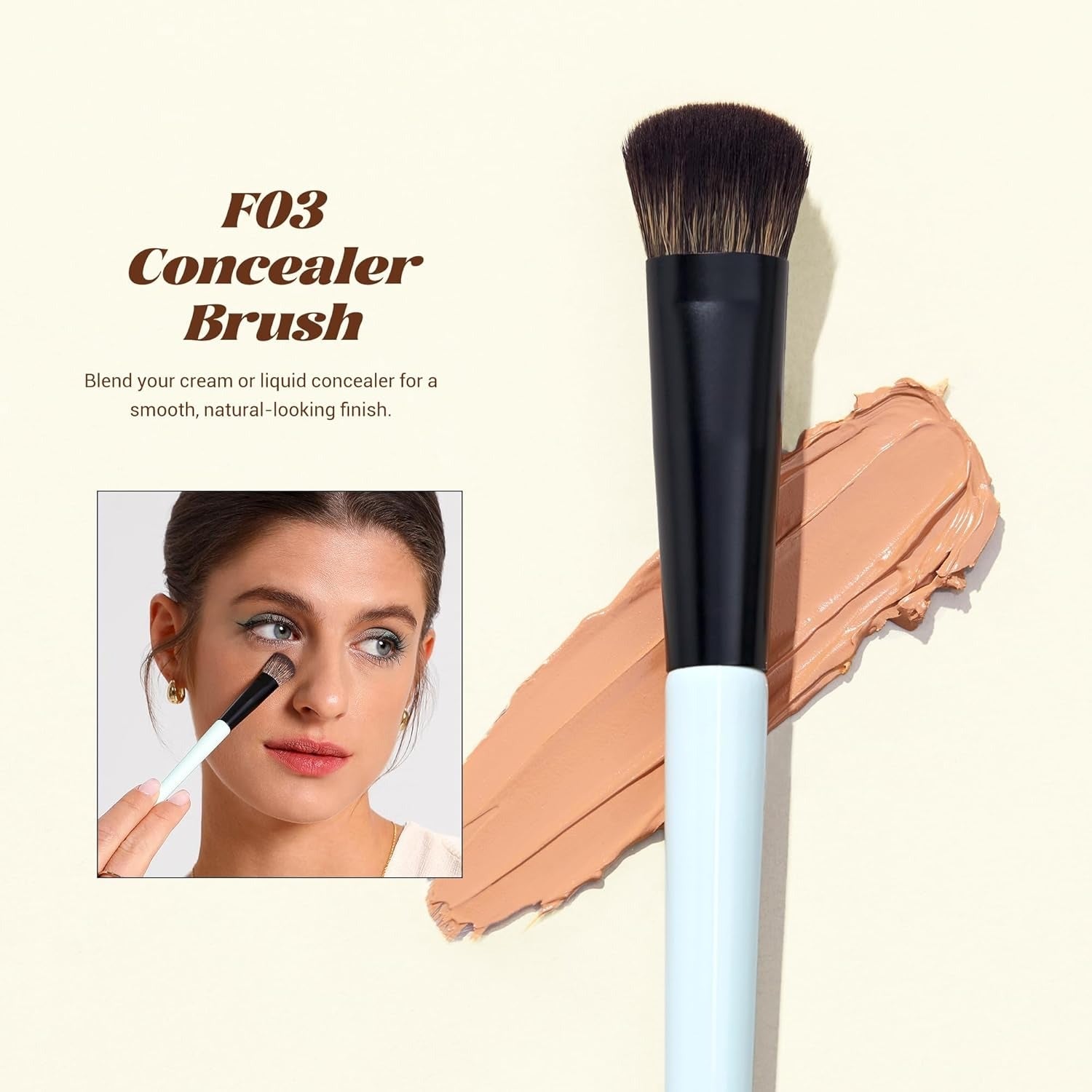 Jessup 3pcs Double Ended Premium Vegan Brush Set (Bright Cyan) T503