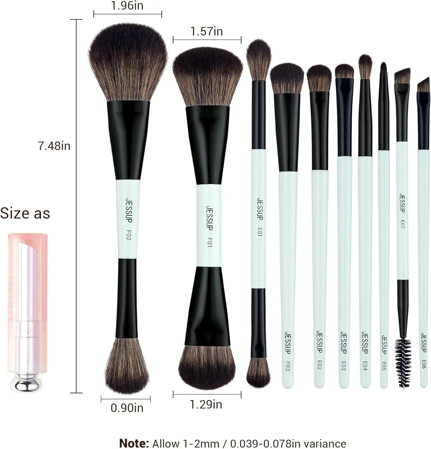 Jessup Makeup Brushes Sets 10pcs ( Bright Cyan)T500