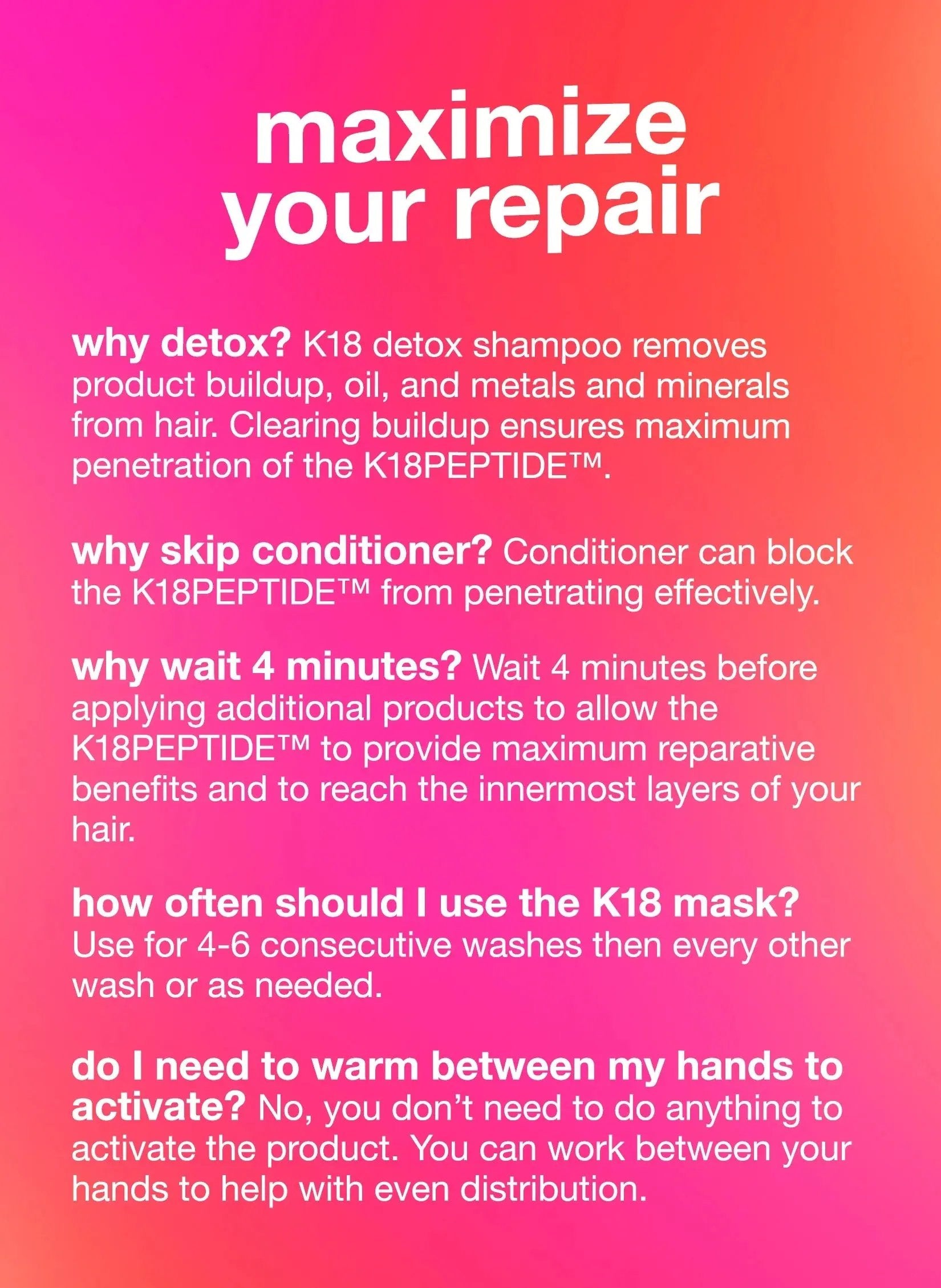 K18 full-size leave-in molecular repair hair mask