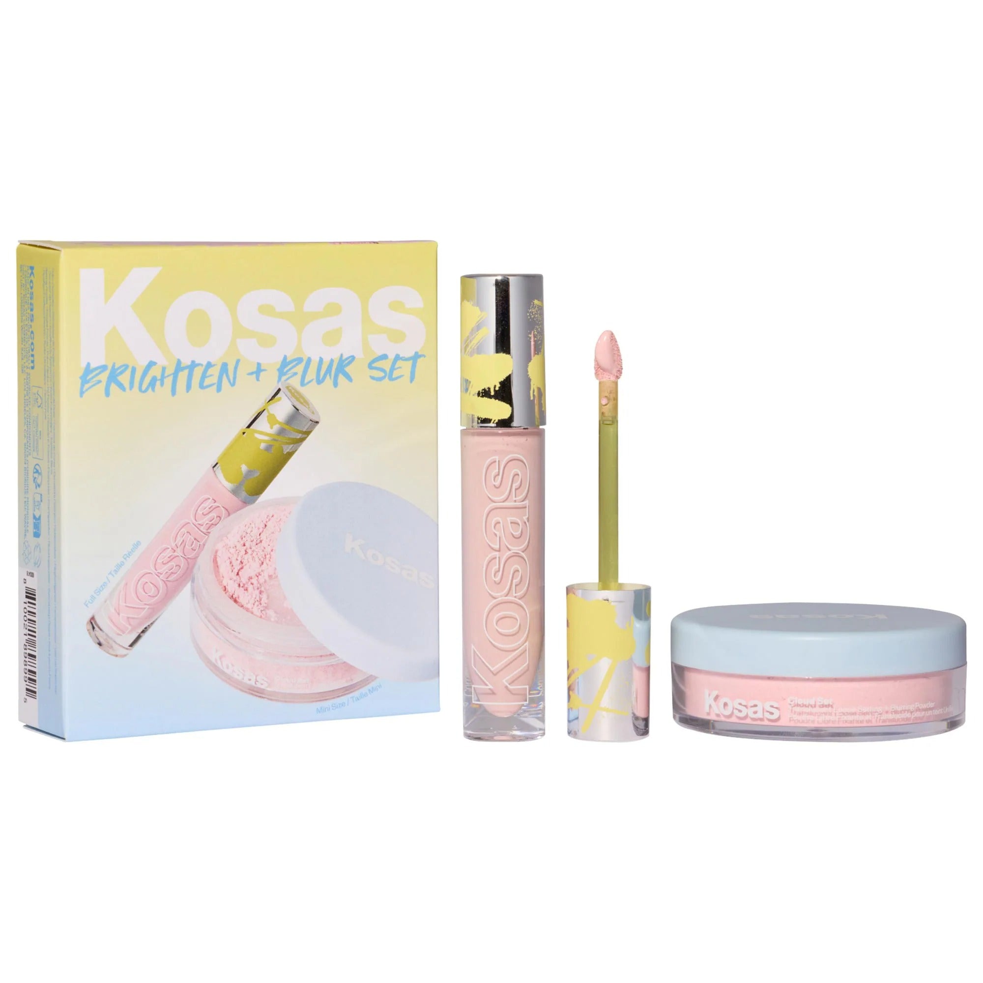 Kosas Brighten & Blur Set Color Corrector and Loose Setting Powder Face Set