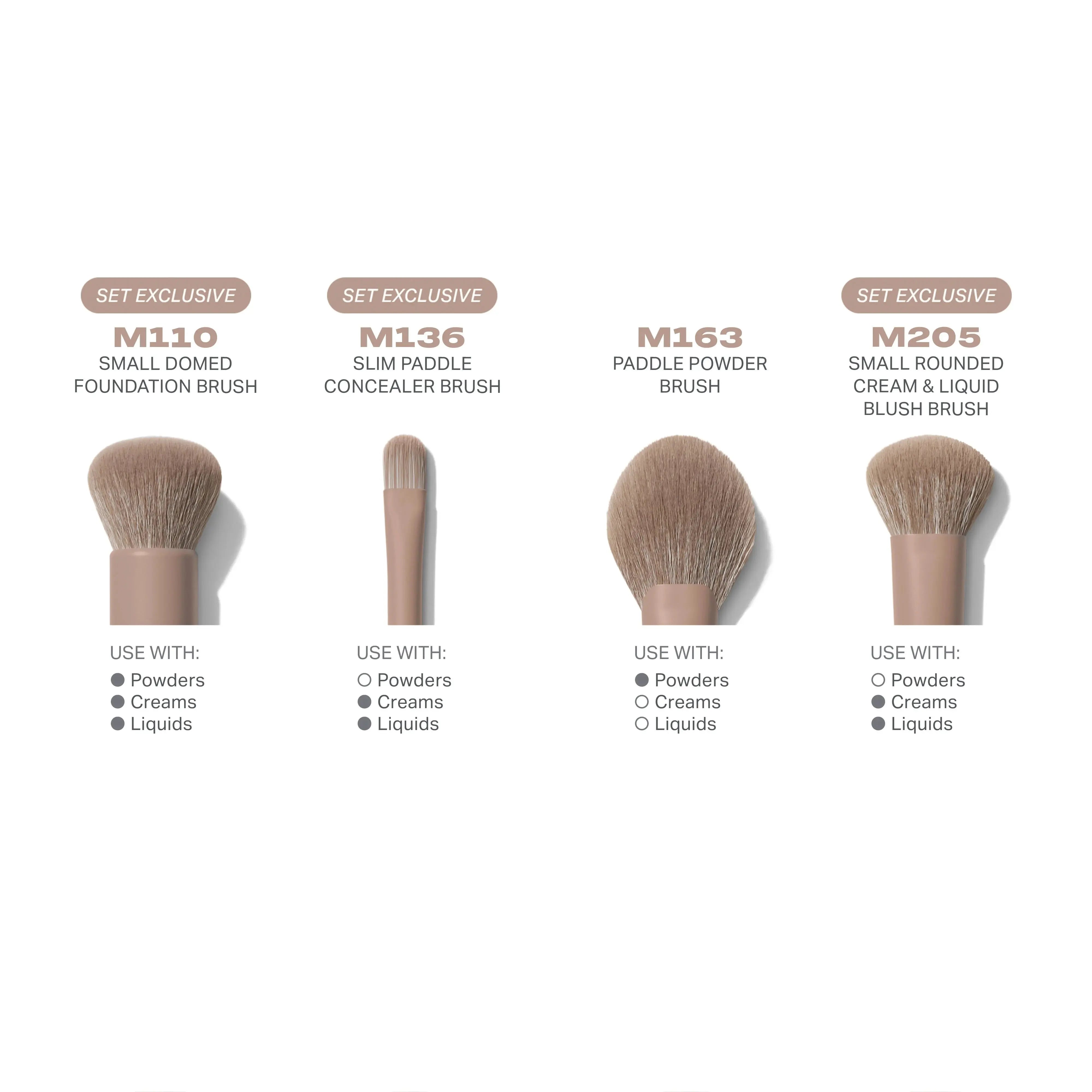 Morphe Iced Mocha 4-Piece Face Brush Set