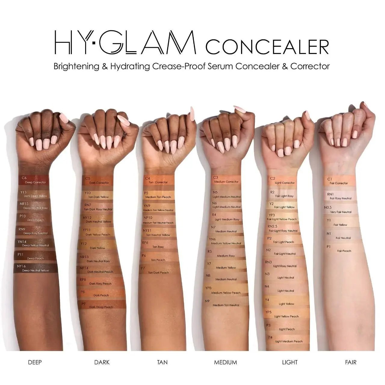 NATASHA DENONA - Hy-Glam Brightening & Hydrating Medium to Full Coverage Crease Proof Serum Concealer