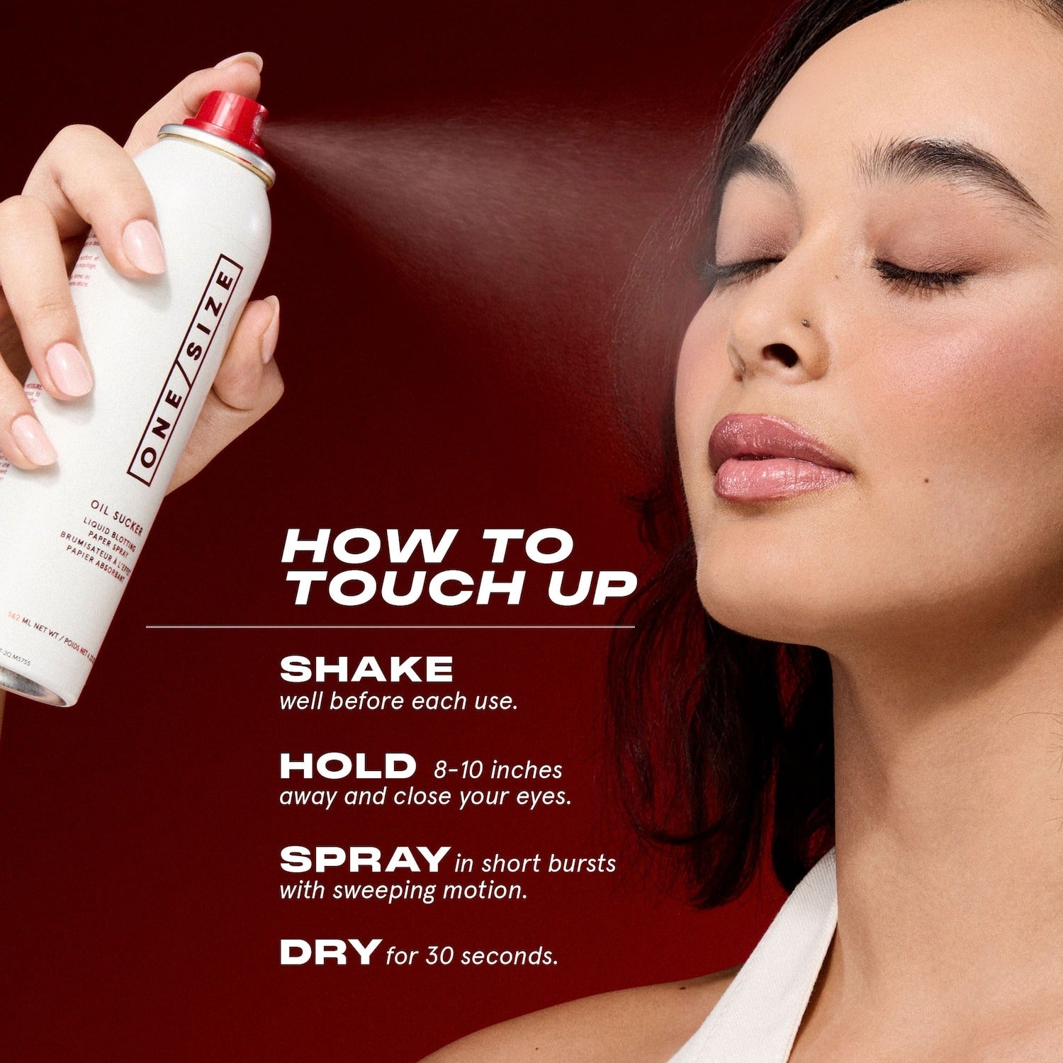 ONE SIZE by Patrick Starrr Oil Sucker Liquid Blotting Paper Touch Up Spray