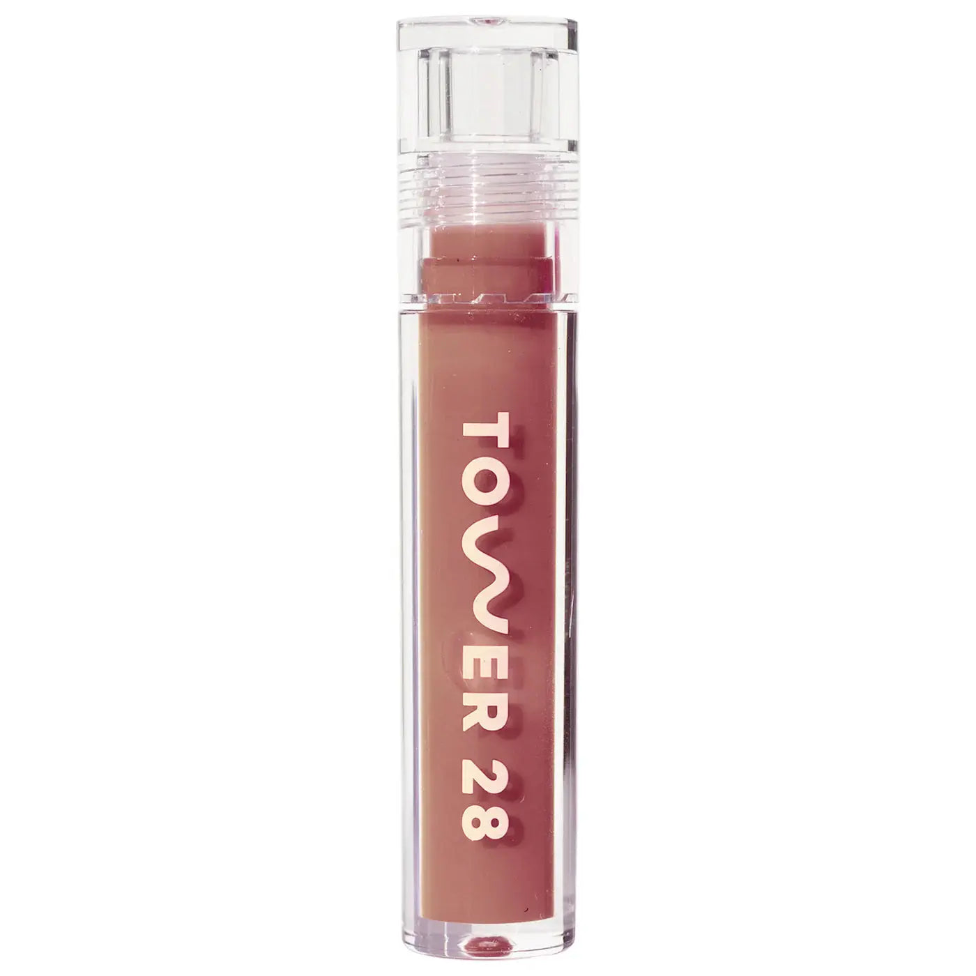 Tower 28 Beauty ShineOn Lip Jelly Hydrating Non-Sticky Lip Oil Cashew - milky rosy brown