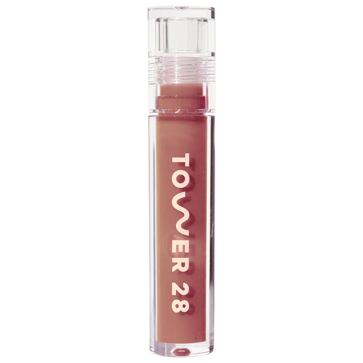 Tower 28 Beauty ShineOn Lip Jelly Hydrating Non-Sticky Lip Oil Cashew - milky rosy brown