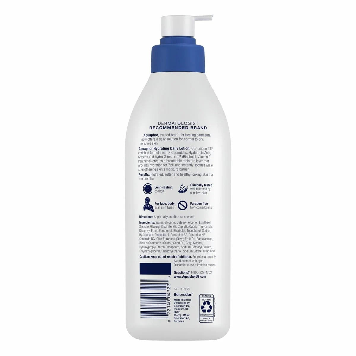 Aquaphor Daily Hydrating Face and Body Lotion 16.0 oz    