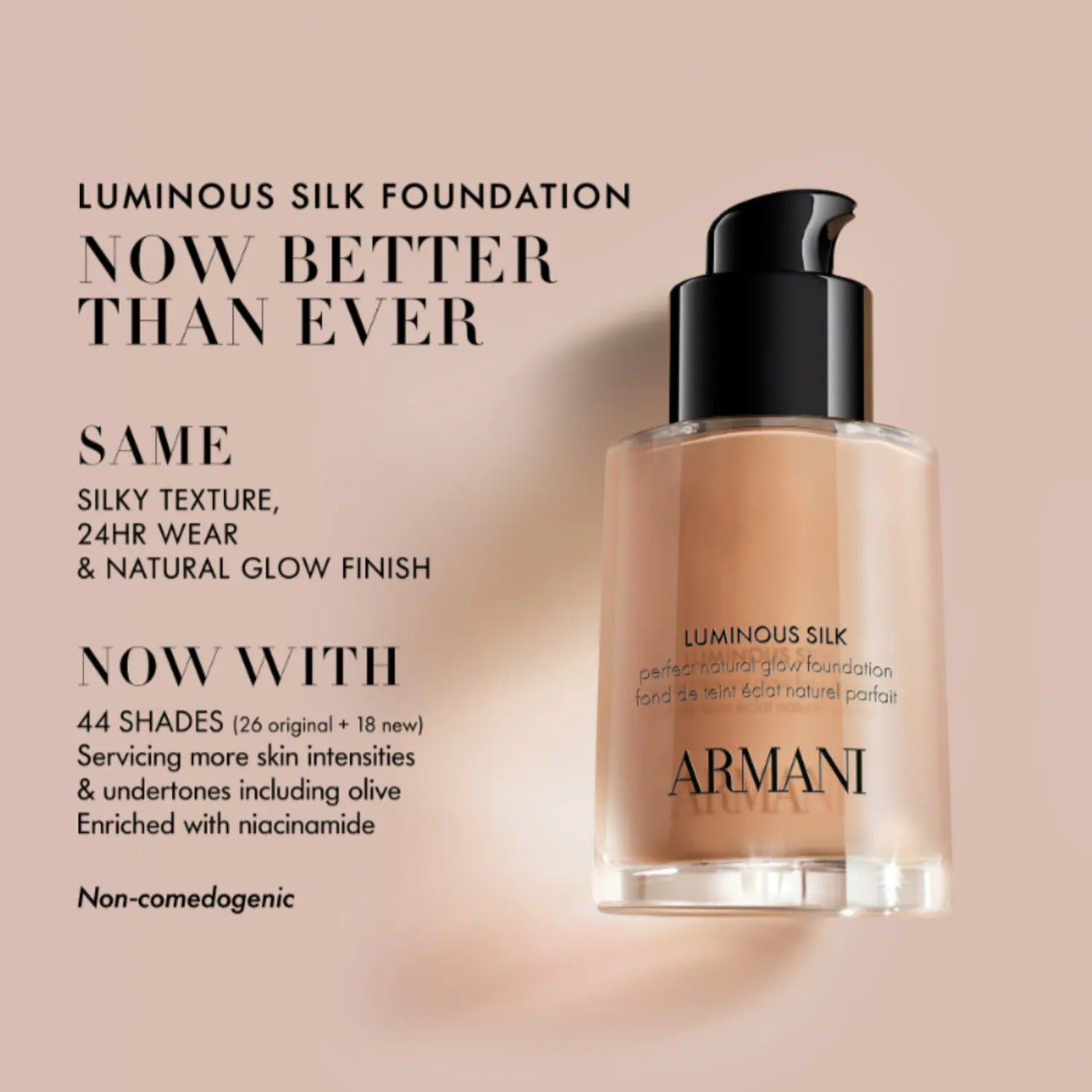 Armani Beauty  Luminous Silk Natural Glow Blurring Liquid Foundation with 24 Hour Wear    