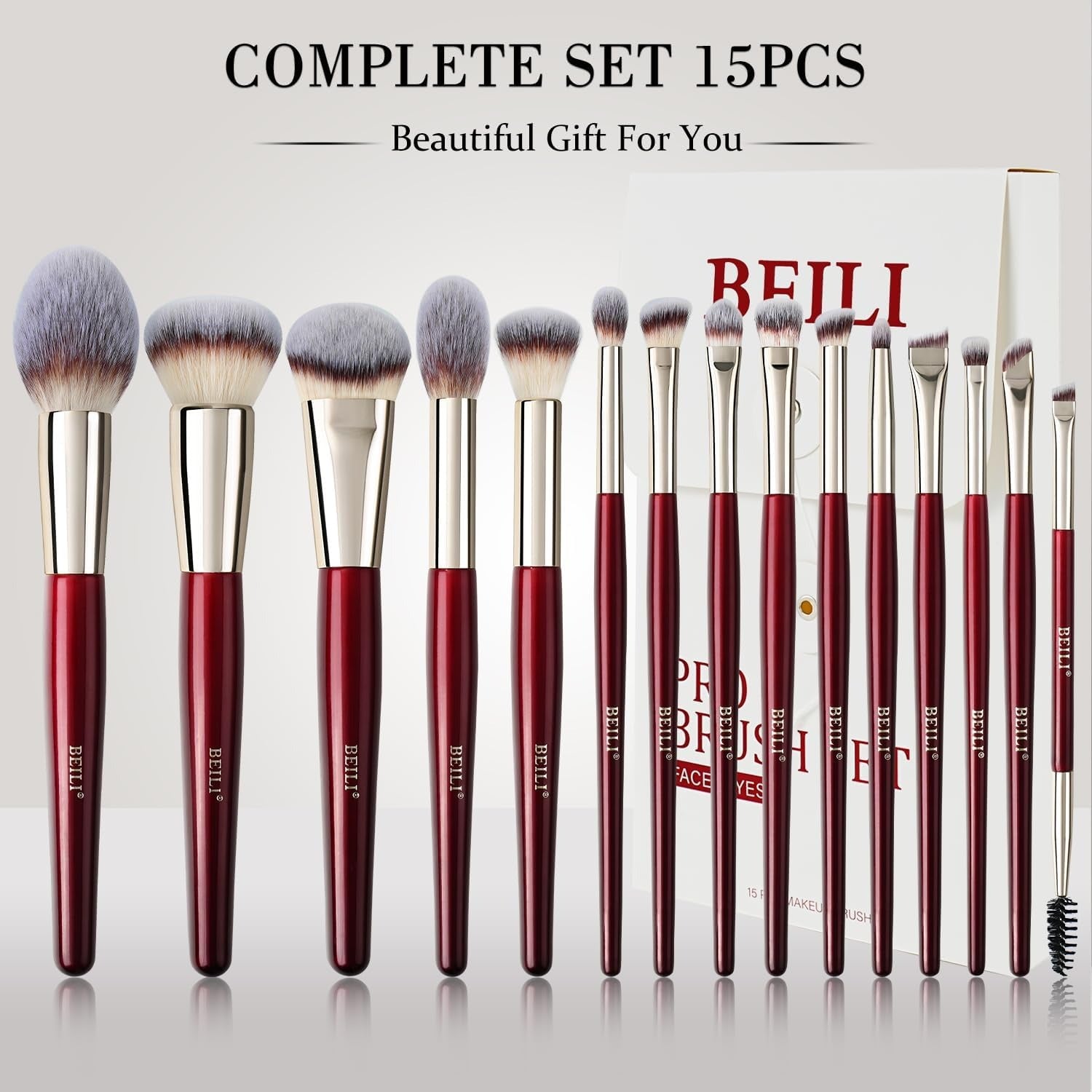 BEILI Makeup Brushes Set 15Pcs    