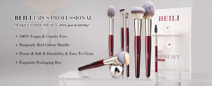BEILI Makeup Brushes Set 15Pcs    