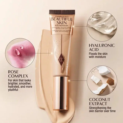 Charlotte Tilbury  Beautiful Skin Medium Coverage Liquid Foundation with Hyaluronic Acid    