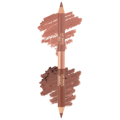 Charlotte Tilbury  Super Nudes Lip Cheat Contour Duo Lip Liner   Medium - Sculpt: Rich Cocoa Brown Fill: Dark Choco 