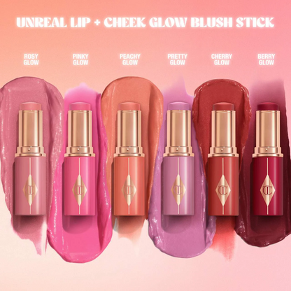 Charlotte Tilbury  Unreal Lip + Cheek Glow Blush Stick with Hyaluronic Acid    
