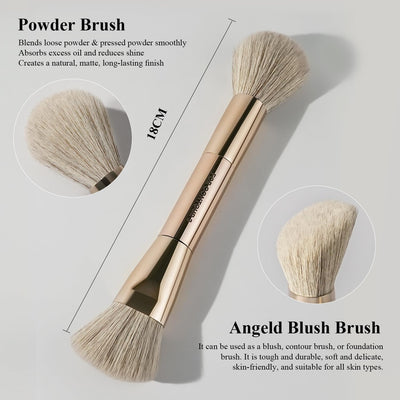 BEILI 2pcs Double Ended Makeup Brushes Foundation and Blush    
