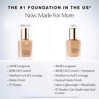 Estée Lauder  NEW Double Wear Stay in Place Lightweight Matte Foundation with 36H Wear    