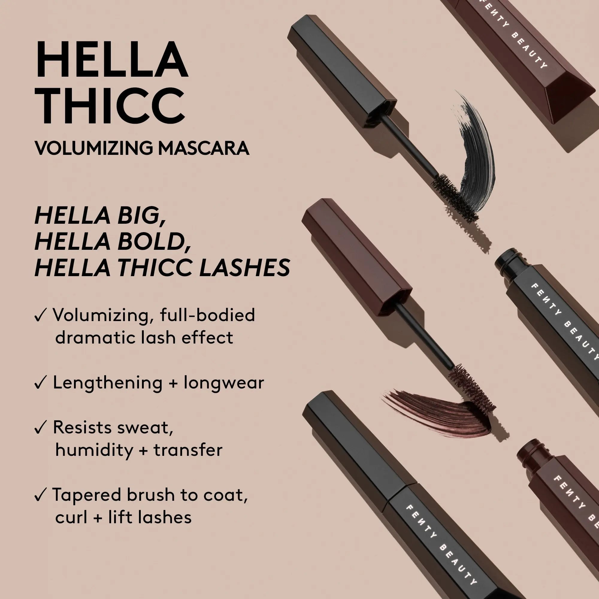 Fenty Beauty Hella Thicc Volumising Mascara- Let'z Be Blunt 10ml    