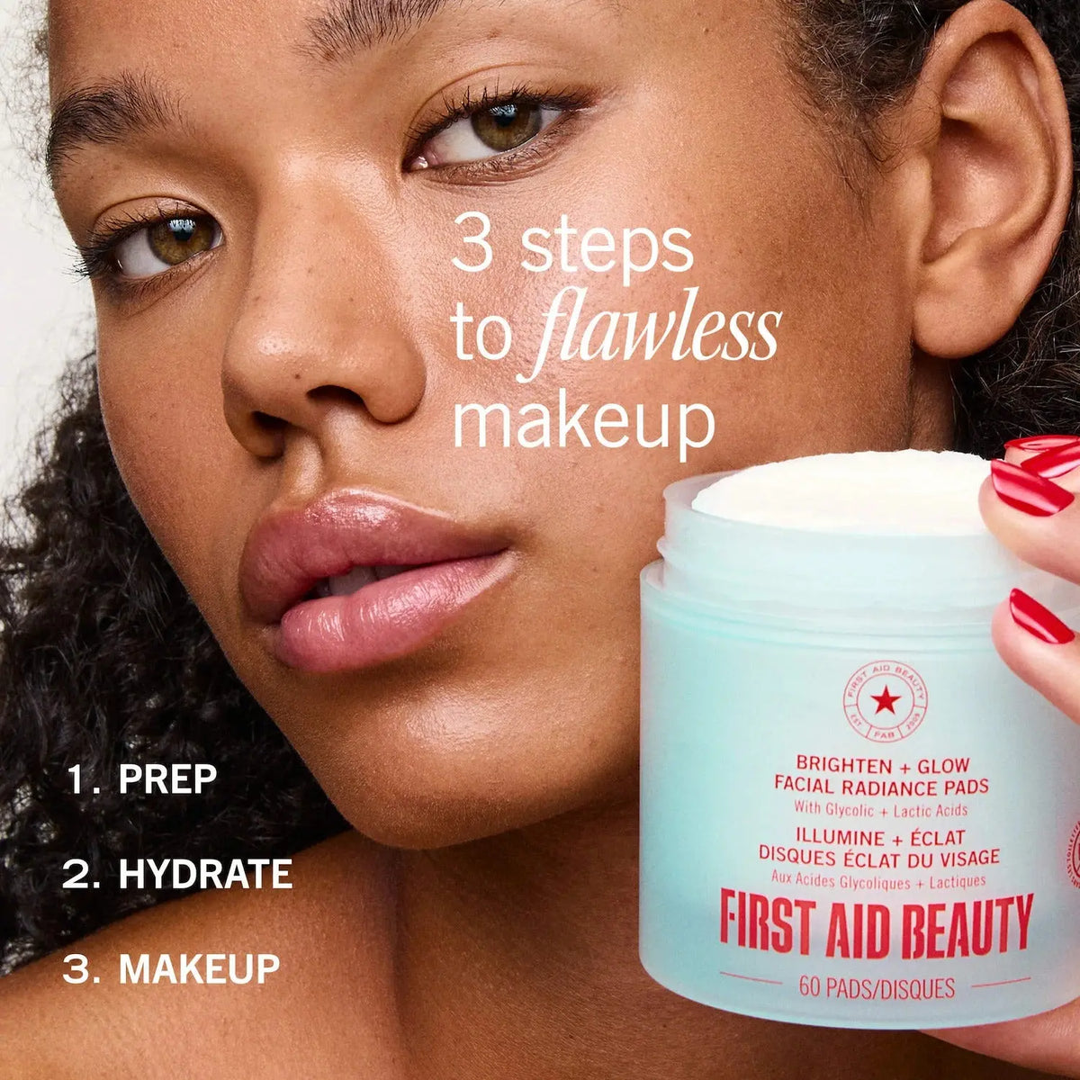 First Aid Beauty Brighten + Glow Facial Radiance Pads with Glycolic + Lactic Acids    
