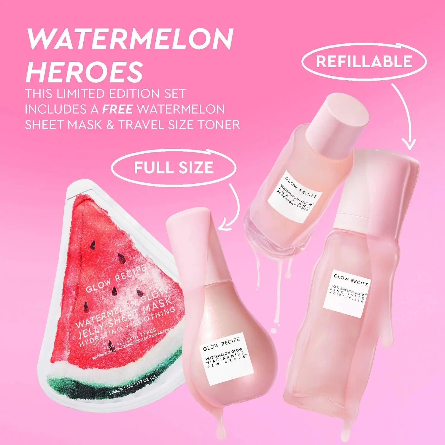 Glow Recipe  Watermelon Glow Dewy Skin Routine Gift Set    