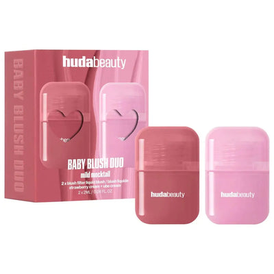 HUDA BEAUTY Baby Blush Duo Intense Mocktail - Black Cherry + Intense Guava    