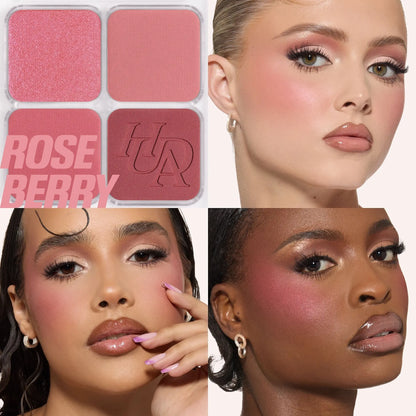HUDA BEAUTY Blush Filter Palette Rose Berry, Diffusing Brush and Tote Bag    