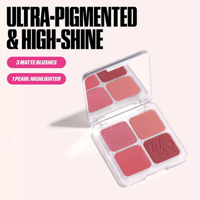 HUDA BEAUTY Blush Filter Palette Rose Berry, Diffusing Brush and Tote Bag    