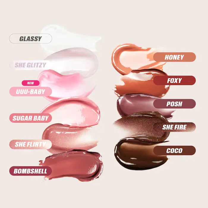 HUDA BEAUTY Faux Filler Shiny Non-Sticky Lip Gloss    