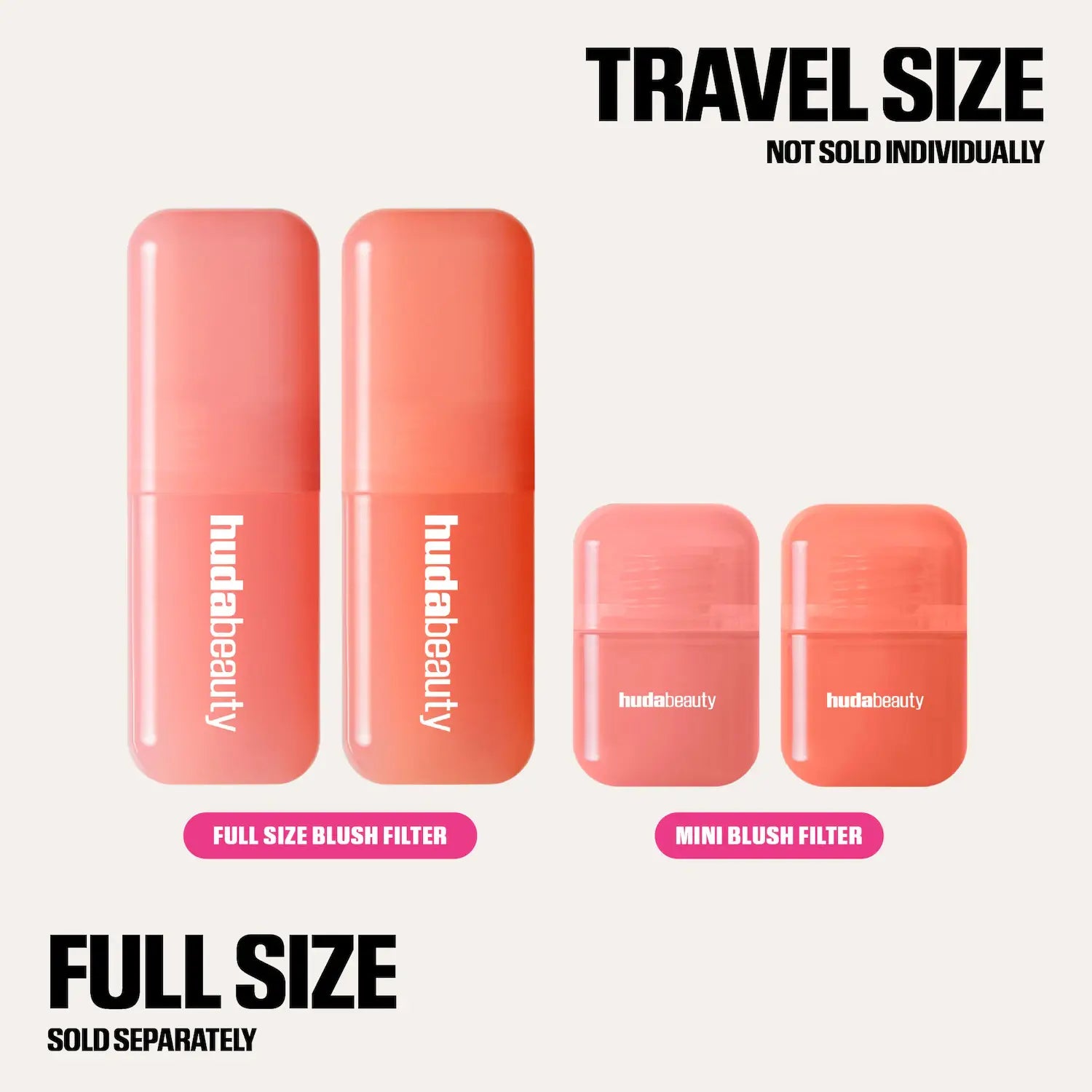 HUDA BEAUTY Mini Baby Blush Cotton Candy and Peach Sorbet    