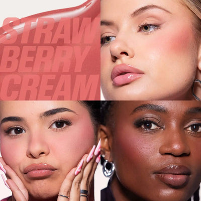 HUDA BEAUTY  Mini Baby Blush Duo Set Strawberry Cream and Black Cherry    