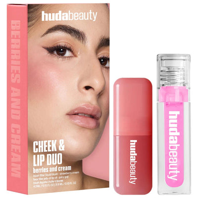 Huda Beauty Berries and Cream Liquid Blush and Lip Gloss Set    