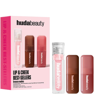 Huda Beauty Bronze Nudes Lip And Cheek Best Sellers    