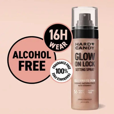 Hard Candy Glow on Lock setting spray    