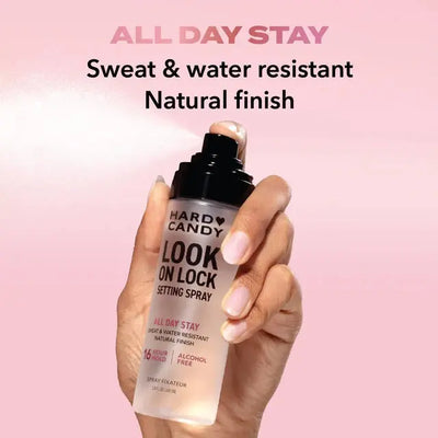Hard candy Look on Lock setting spray    