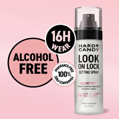 Hard candy Look on Lock setting spray    