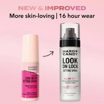 Hard candy Look on Lock setting spray    