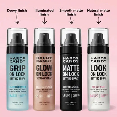 Hard candy Look on Lock setting spray    